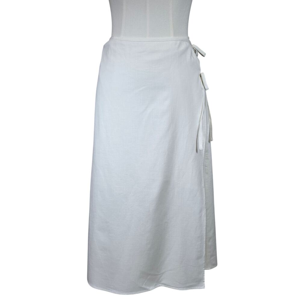 NWT Size 1X Ivory Midi Pencil Wrap Lined Skirt Side‎ Tie Future Collective